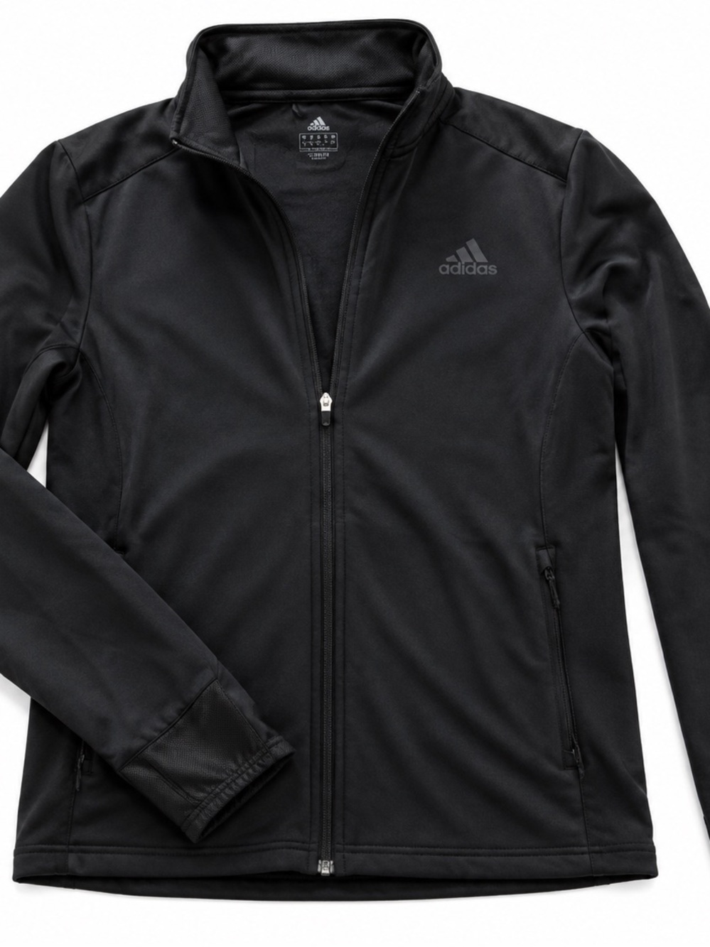 Adidas Women's Black Zip-Front windbreaker